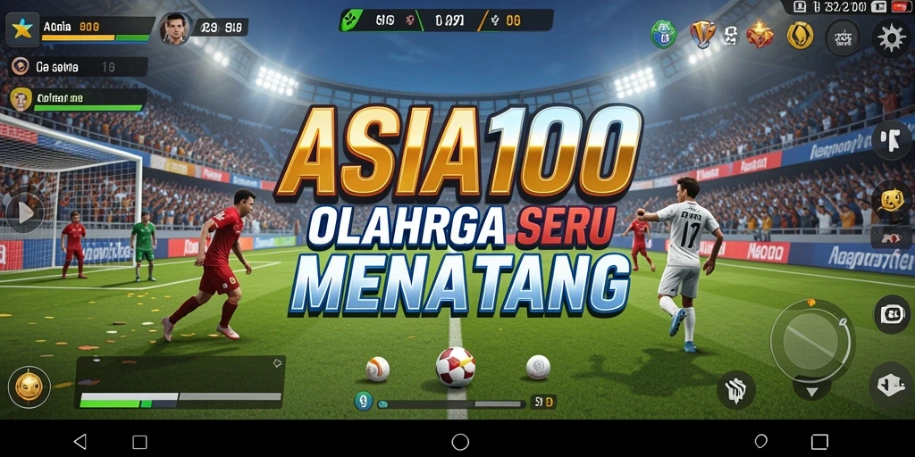 Tampilan gameplay <strong>ASIA100</strong> yang menampilkan aksi seru dalam berbagai cabang olahraga.