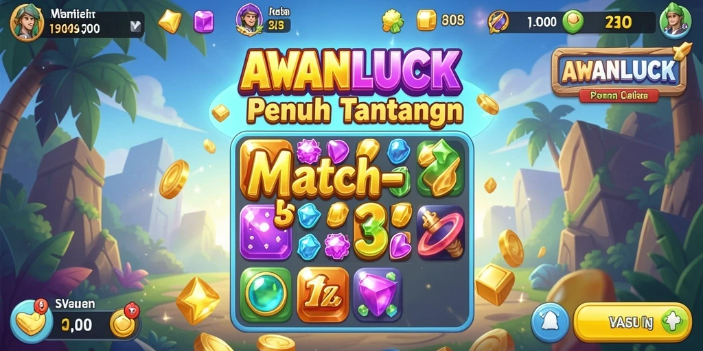 Tangkapan layar gameplay AWANLUCK yang penuh warna dan menantang.