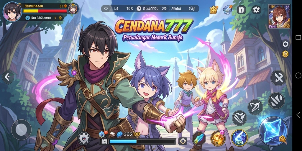 Tampilan gameplay CENDANA777 yang penuh warna dan dinamis.