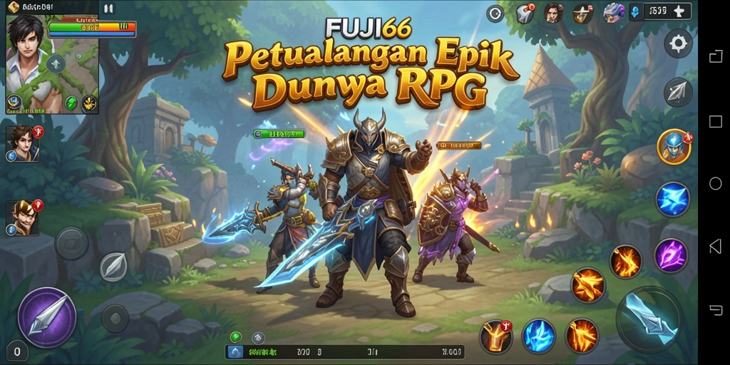 Screenshot gameplay FUJI66 menampilkan aksi pertempuran seru dalam dunia fantasi.