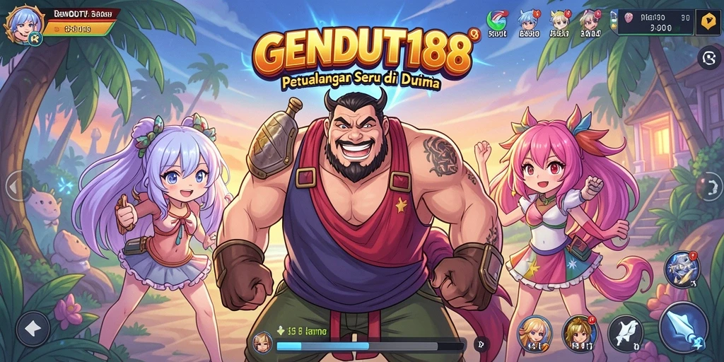 Tampilan gameplay menakjubkan dari GENDUT188 dengan karakter anime.