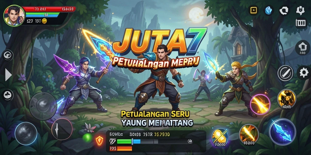 Screenshot gameplay JUTA7 yang menampilkan petualangan menarik di dunia yang penuh warna.
