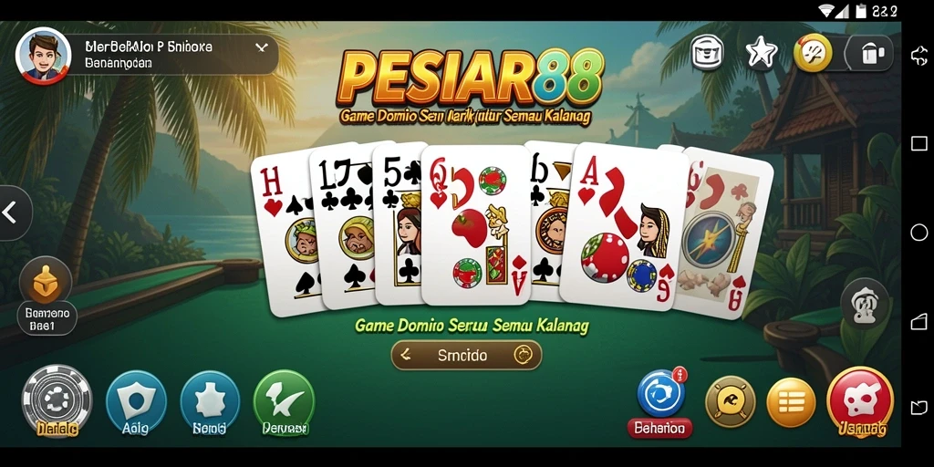 Tampilan menarik dari gameplay PESIAR88 yang penuh strategi Domino.