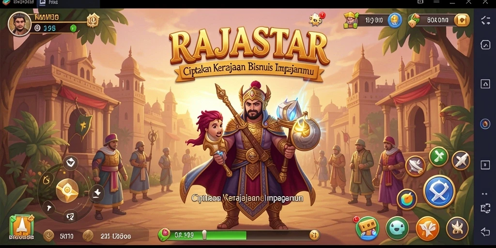 Tampilan gameplay RAJASTAR yang seru dan penuh strategi Tycoon.