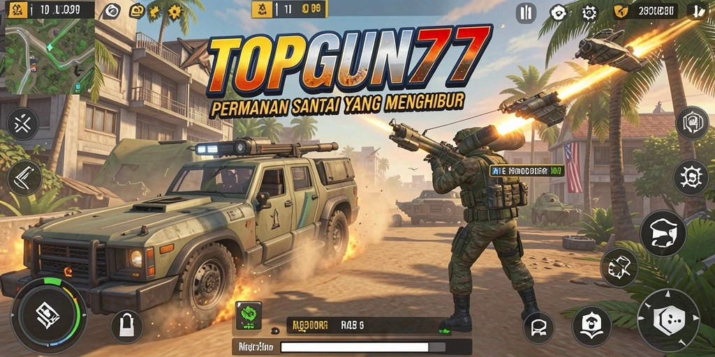 Screenshot utama dari gameplay santai TOPGUN77 yang menghibur.