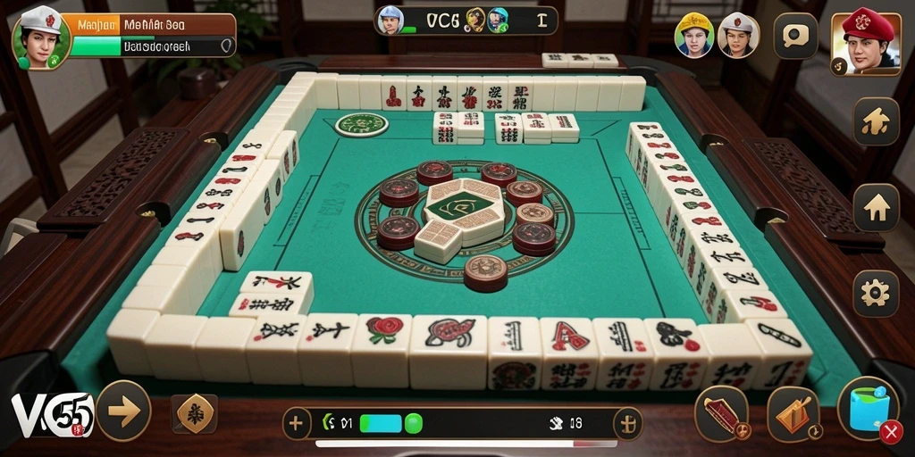 Screenshot utama VC55 menampilkan gameplay Mahjong yang seru dan menarik.
