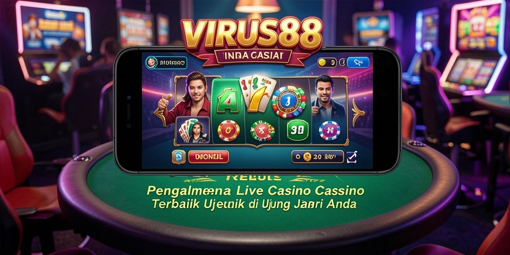 Tampilan gameplay Live Casino yang mendebarkan dan interaktif di VIRUS88.